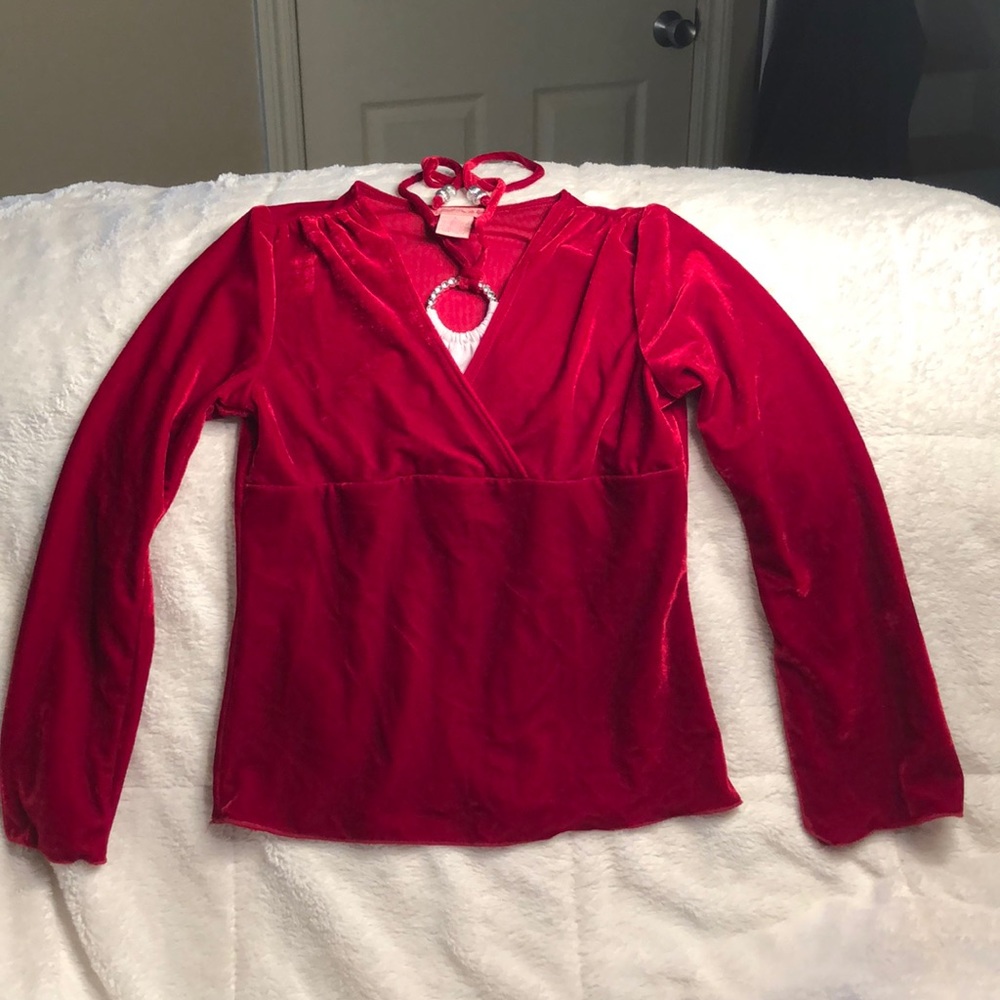 EUC Candies girls long sleeve dress shirt-large
